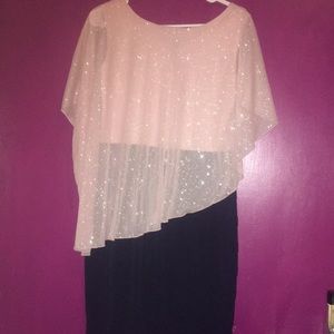 BLUSH AND NAVY DRESS | SIZE 6 |